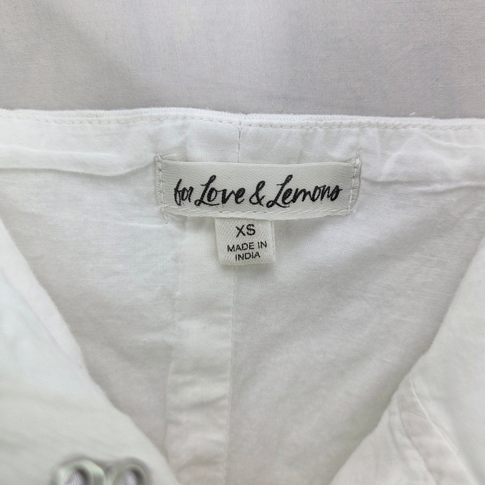 For Love & Lemons Mini Dress Womens XS White Excellent Daisy Hook Eye CD3334SP24 - Picture 3 of 9